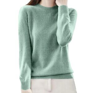 Like New! [Tahari] Luxe Super Soft Green 100% 2-Ply Lush Cashmere Sweater | XL